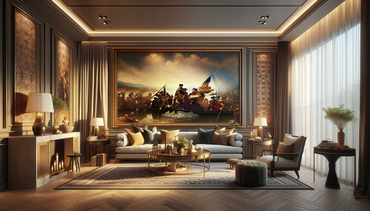 Famous art pieces in modern living room